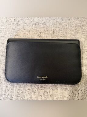 Kate Spade NWT Black and Pink Scalloped Bifold Wallet 7.5x4.75